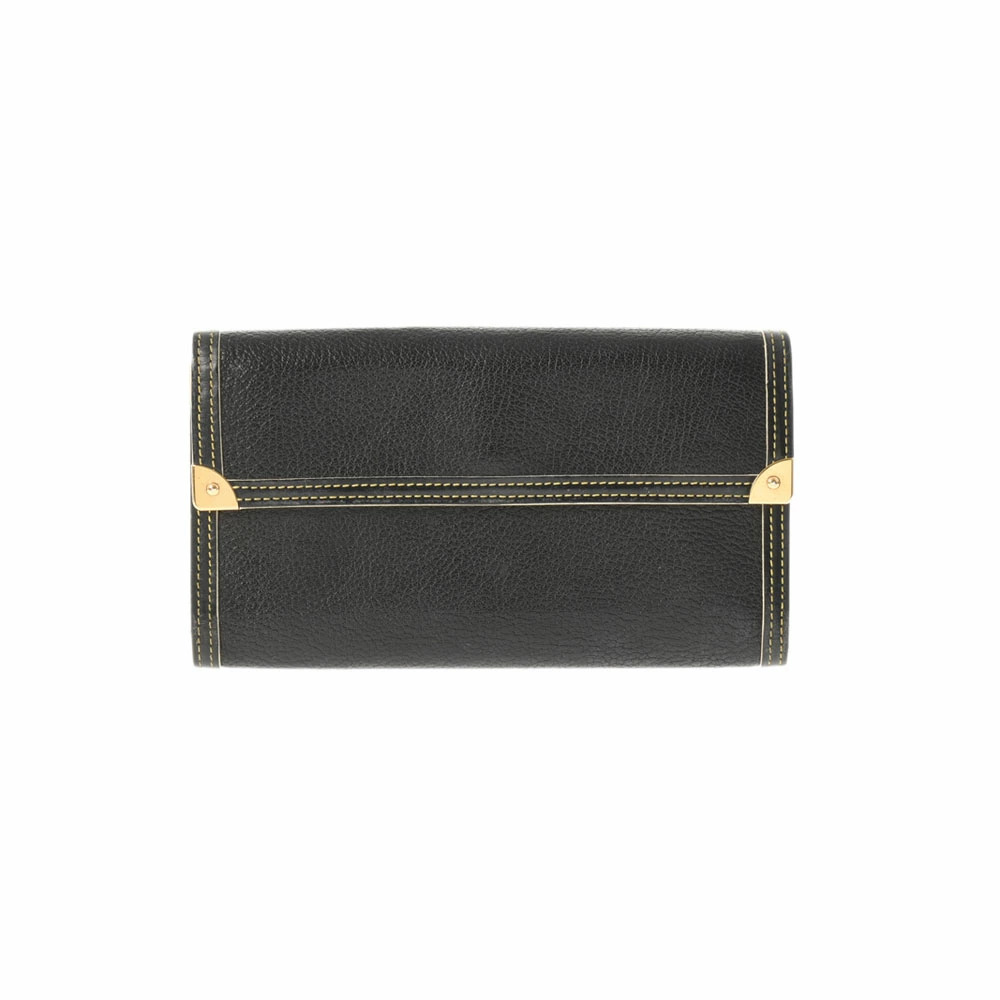 LOUIS VUITTON Suhali Portefeuille Tresor International Black Leather Tri fold